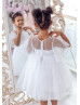 Ivory Lace Tulle Airy Boho Flower Girl Dress